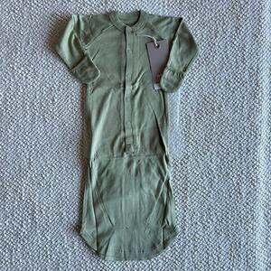 NWT Goumi Kids Artichoke Baby Gown SZ 3-6 mo Snap Bamboo Sleeper Green Organic